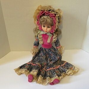 Vintage Italian Furga? Rag Doll Plastic Face 19”